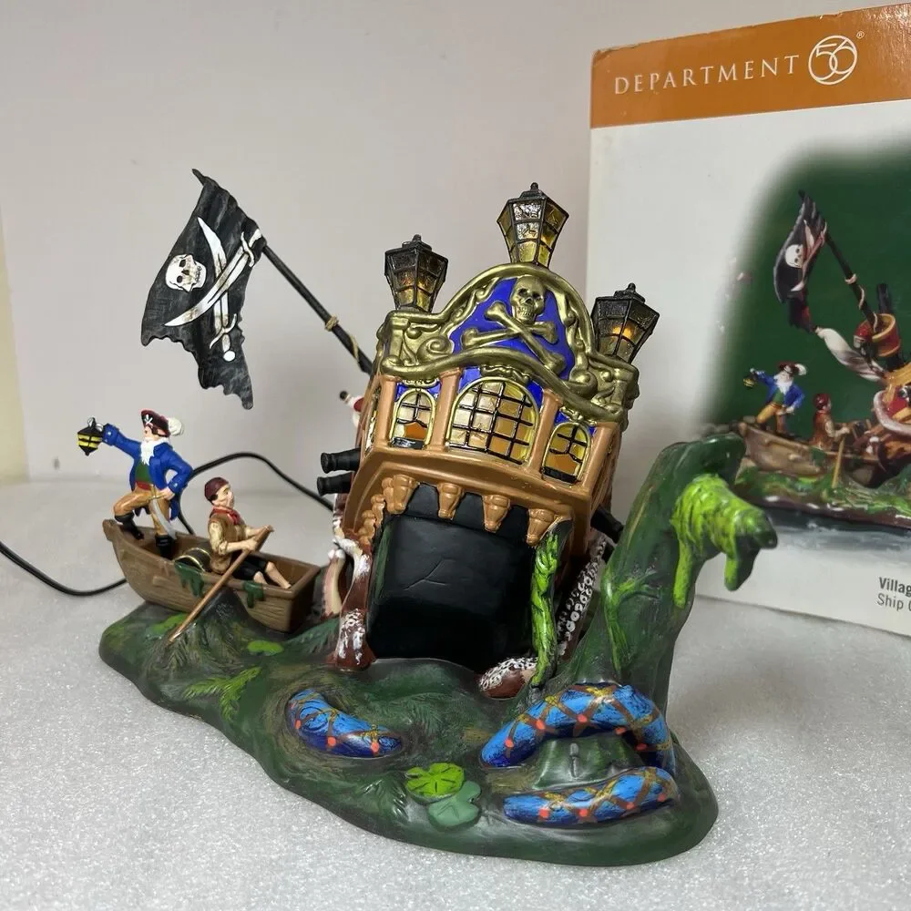 Dept 56 Halloween 2006 Lighted Ship of Sea Phantoms & Captain Black Bart's Ghost
